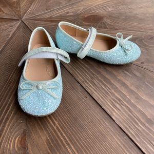 Girls blue sparkle dress shoes size 9 toddler